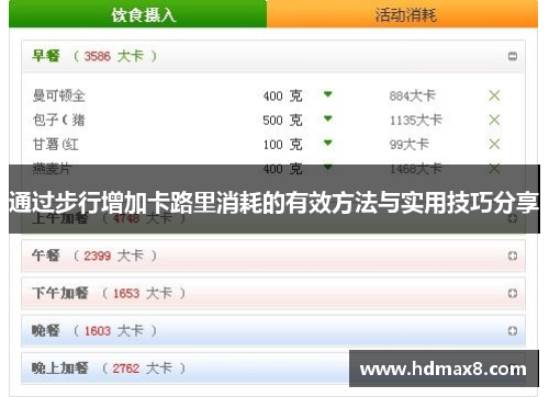 通过步行增加卡路里消耗的有效方法与实用技巧分享